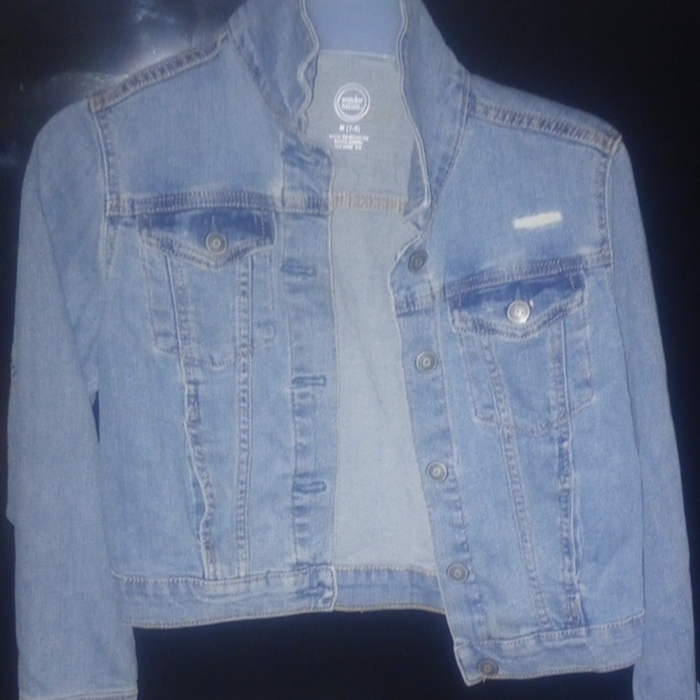 Wonder Nation Light Blue Jean Jacket For Girls